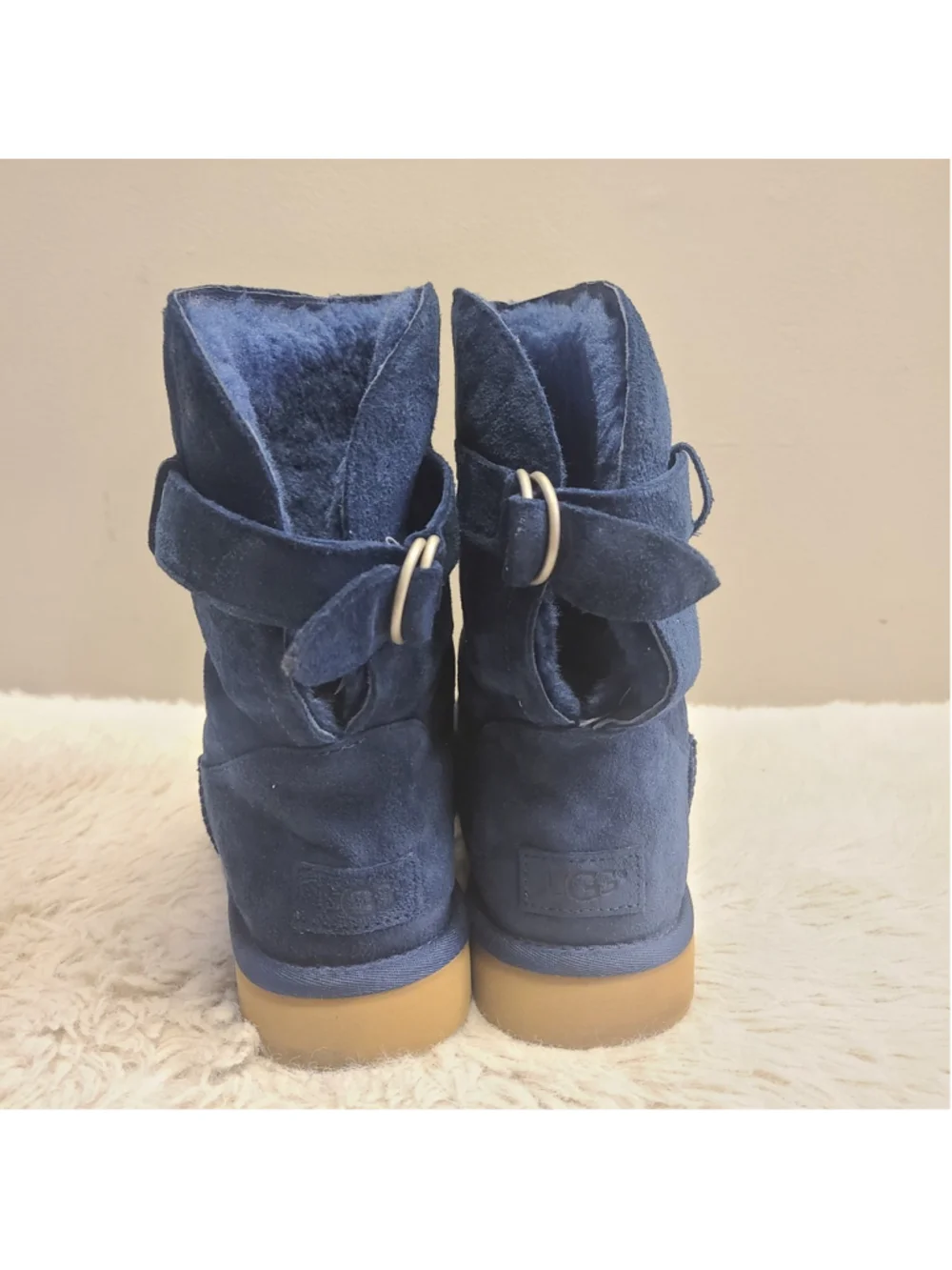UGG Australia Remora Winter Boots Womens Size 10 EUR 41 Blue Leather Sheepskin